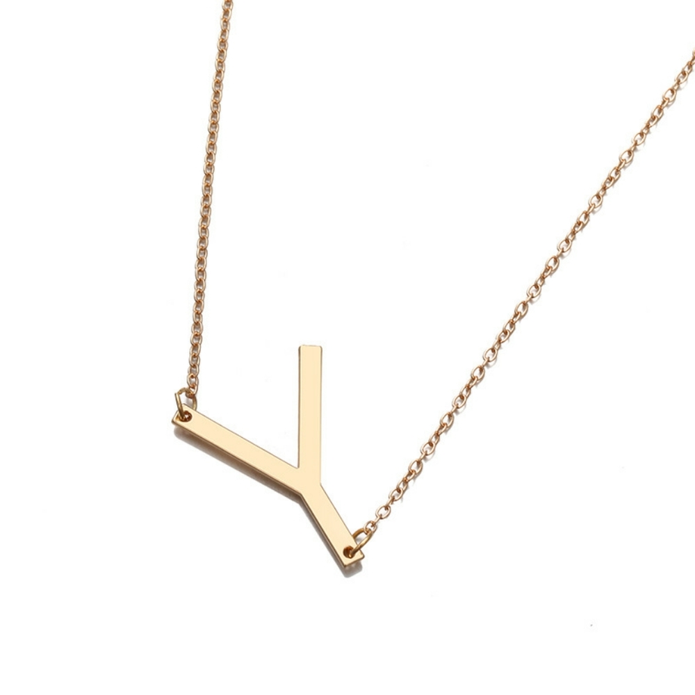 Letter Y –Letter Pendant Fashion Necklace